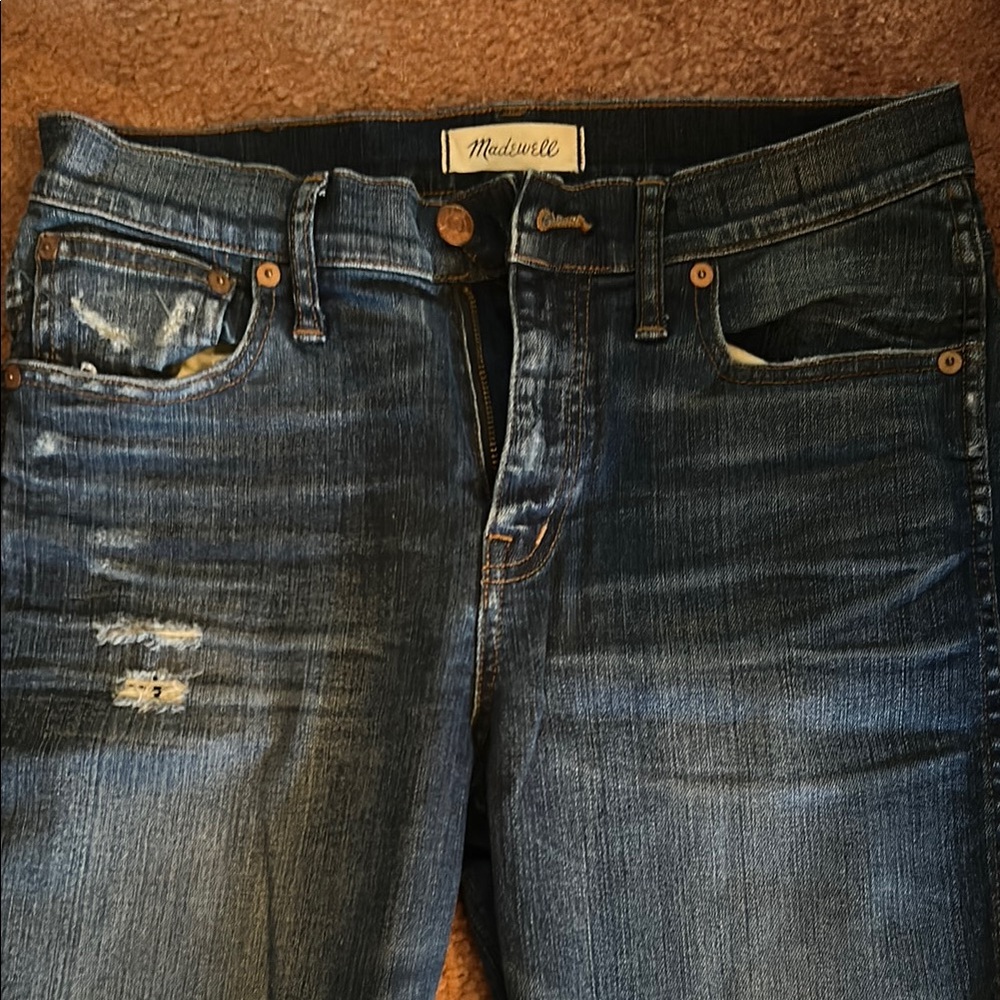 Madewell Women's Skinny Jeans - Dark Blue